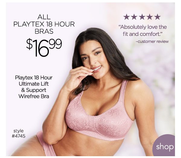 Give Yourself a Lift: Playtex 18 Hour Bras $16.99 - OneHanesPlace