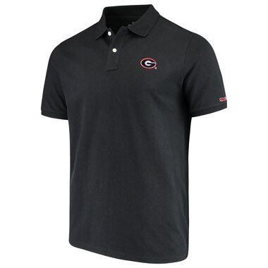 Vineyard Vines Georgia Bulldogs Black Stretch Pique Polo