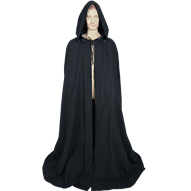 Black Medieval Hooded Cloak