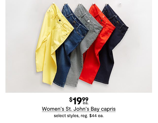 $19.99 each Women's St. John's Bay capris, select styles, regular price $44 each