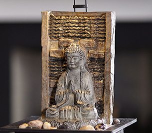 Namaste Buddha 11 1/2" High Indoor Table Fountain