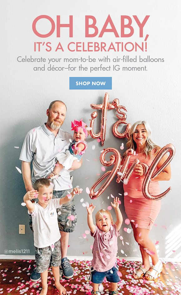 Oh Baby, It's a Party! | Celebrate your mom-to-be with air-filled balloons and décor--for the perfect IG moment. | SHOP NOW