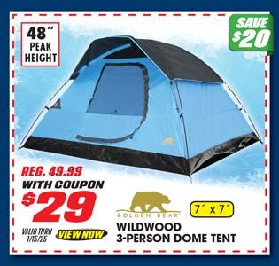 Golden Bear Wildwood 3-Person Dome Tent