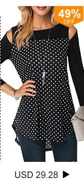 Polka Dot Print Cold Shoulder Blouse