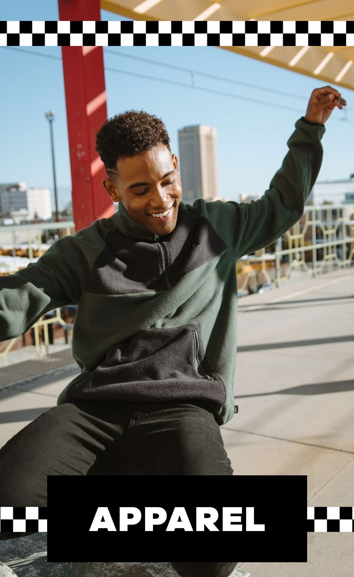 Shop Vans Apparel Green & Black Fleece