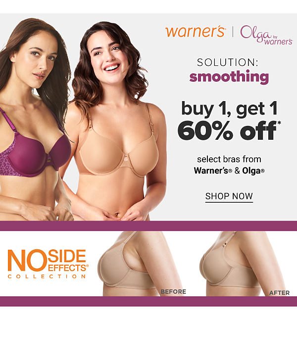 Buy 1, Get 1 60% off select bras from Warner's & Olga - Shop Now