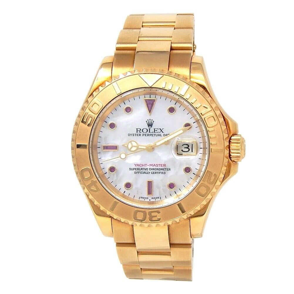 Image of Rolex Yacht-Master 18k Yellow Gold Automatic Mother of Pearl Men's Watch 16628