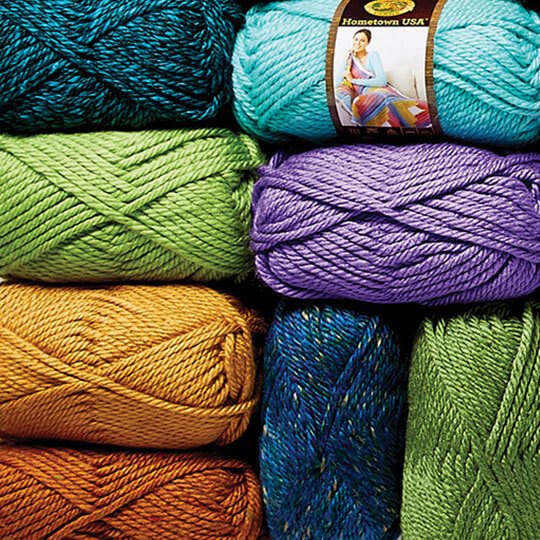 Lion Brand Hometown USA Yarns.