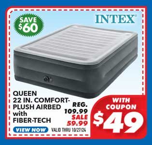 Intex Queen 22'' Comfort-Plush Airbed with Fiber-Tech