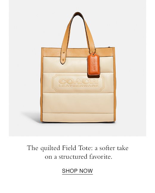 The quilted Field Tote: a softer take on a structured favorite. SHOP NOW