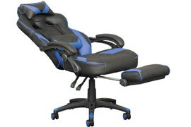 RESPAWN-110 Racing Style Ergonomic Reclining Leather Gaming Chair (Gray) with Footrest