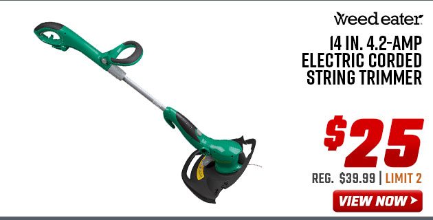 Weed Eater WE14T, 14 in. 4.2-Amp Electric Corded String Trimmer