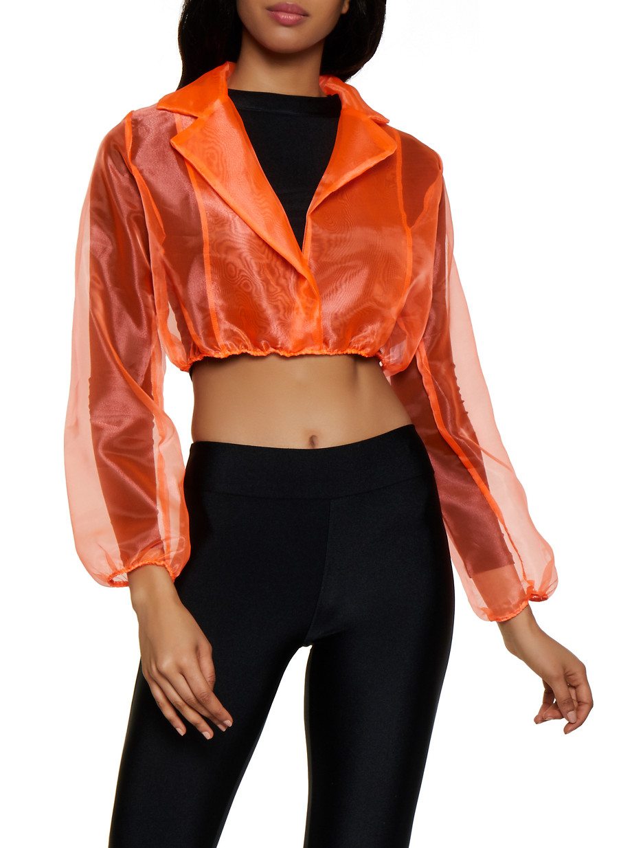 Organza Faux Wrap Crop Top