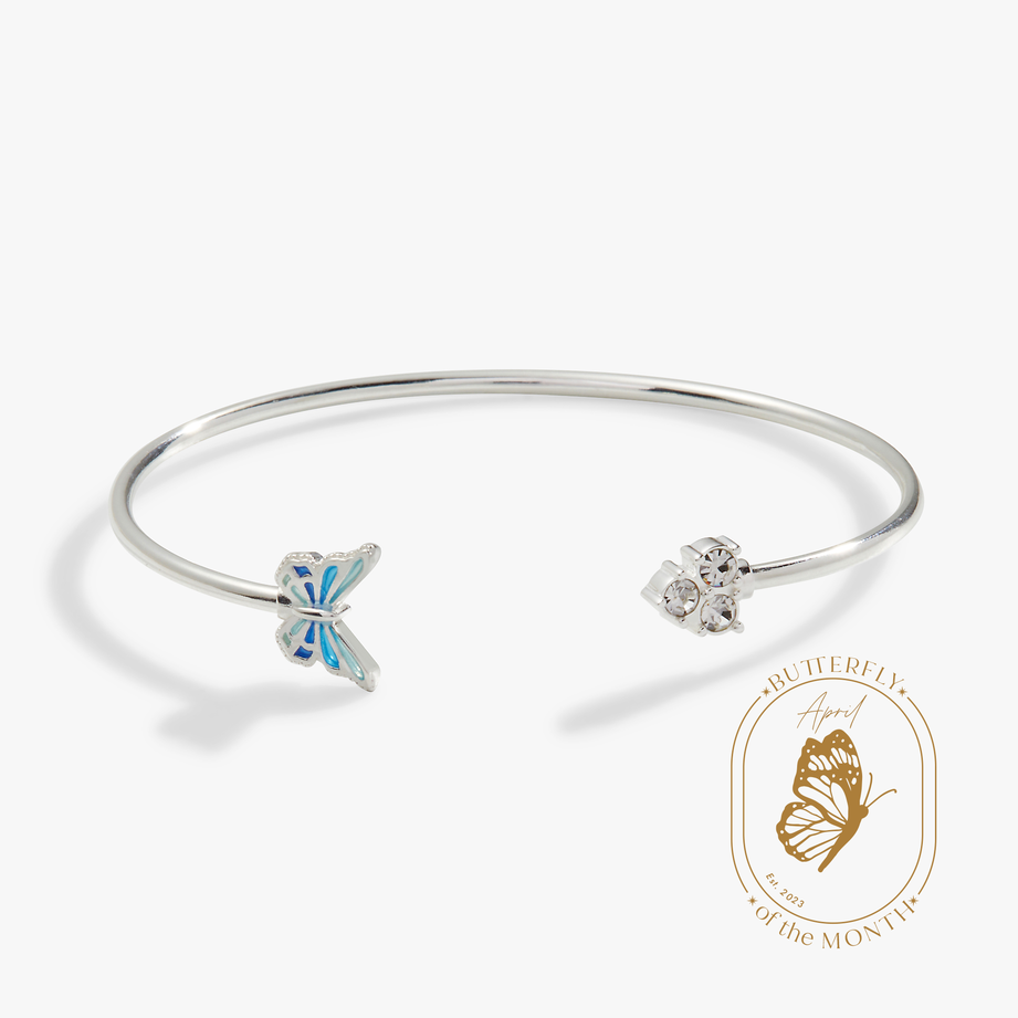 Image of Butterfly + Crystal Flex Cuff Bracelet