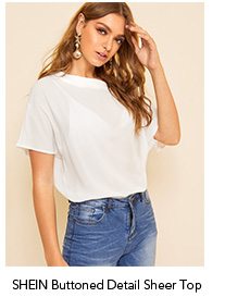 SHEIN Buttoned Detail Sheer Top