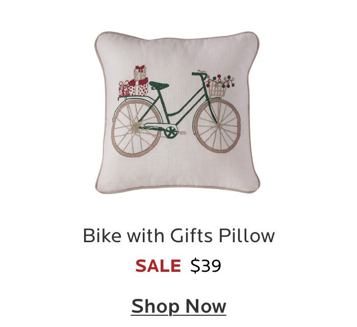 Bike with Gifts Pillow