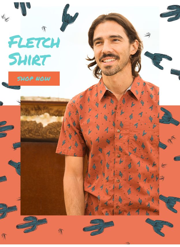 Shop Fletch Print Shirt - Coconut Shell Cactus