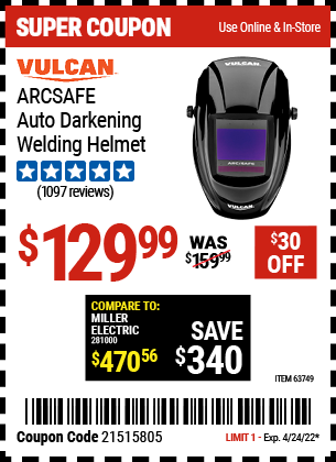 ARCSAFE Auto Darkening Welding Helmet