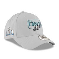 Men's Philadelphia Eagles New Era Gray Super Bowl LII Champions License 9FORTY Adjustable Hat