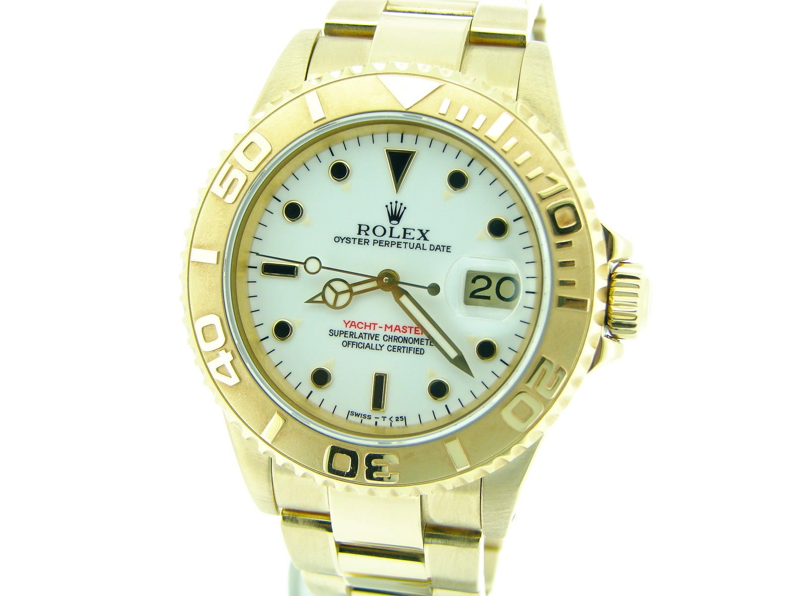 Image of Rolex Solid 18k Yellow Gold Yacht-Master 16228 Date Watch