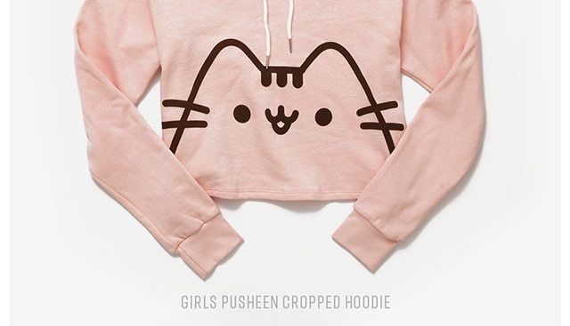 Pusheen Pastel Pink Cropped Hoodie