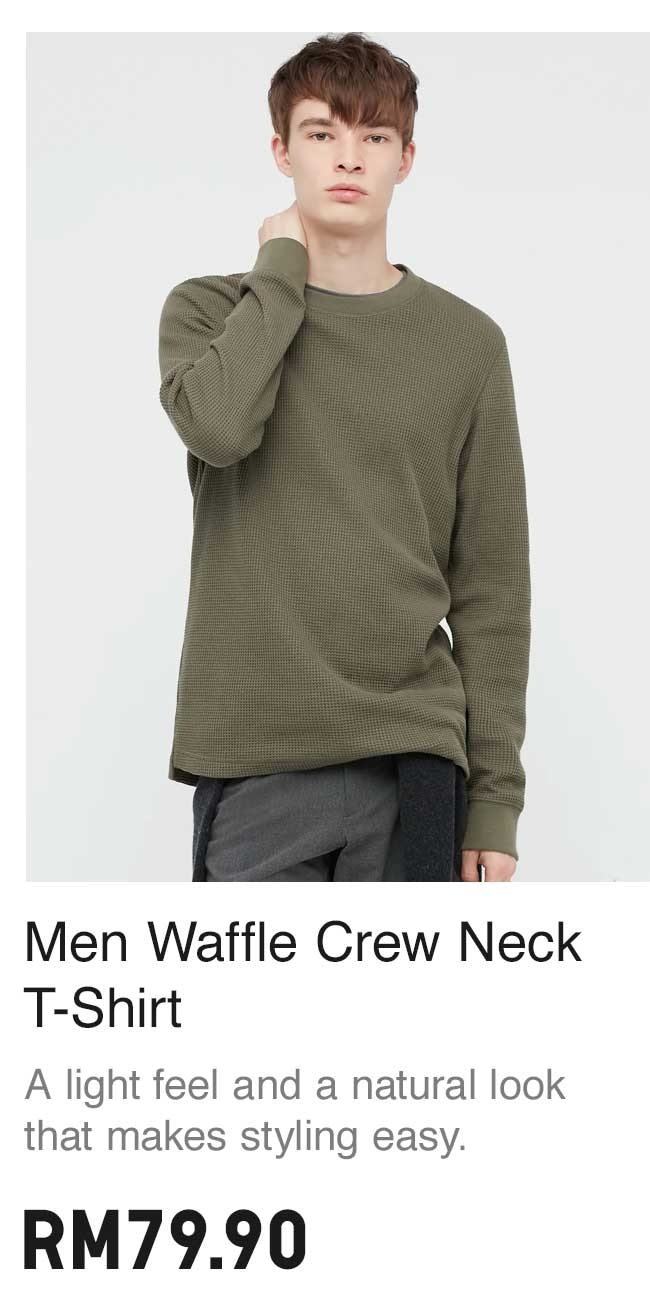 Men Waffle Crew Neck T-Shirt