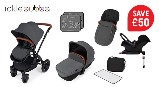 Ickle Bubba Stomp V3 All-in-One ISOFix Travel System, Car Seat & Base