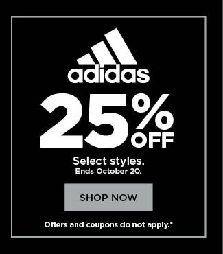 25% off adidas. shop now.