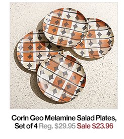 corin geo melamine salad plate set of 4