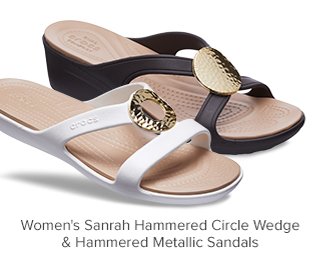 crocs sanrah hammered circle wedge sandal