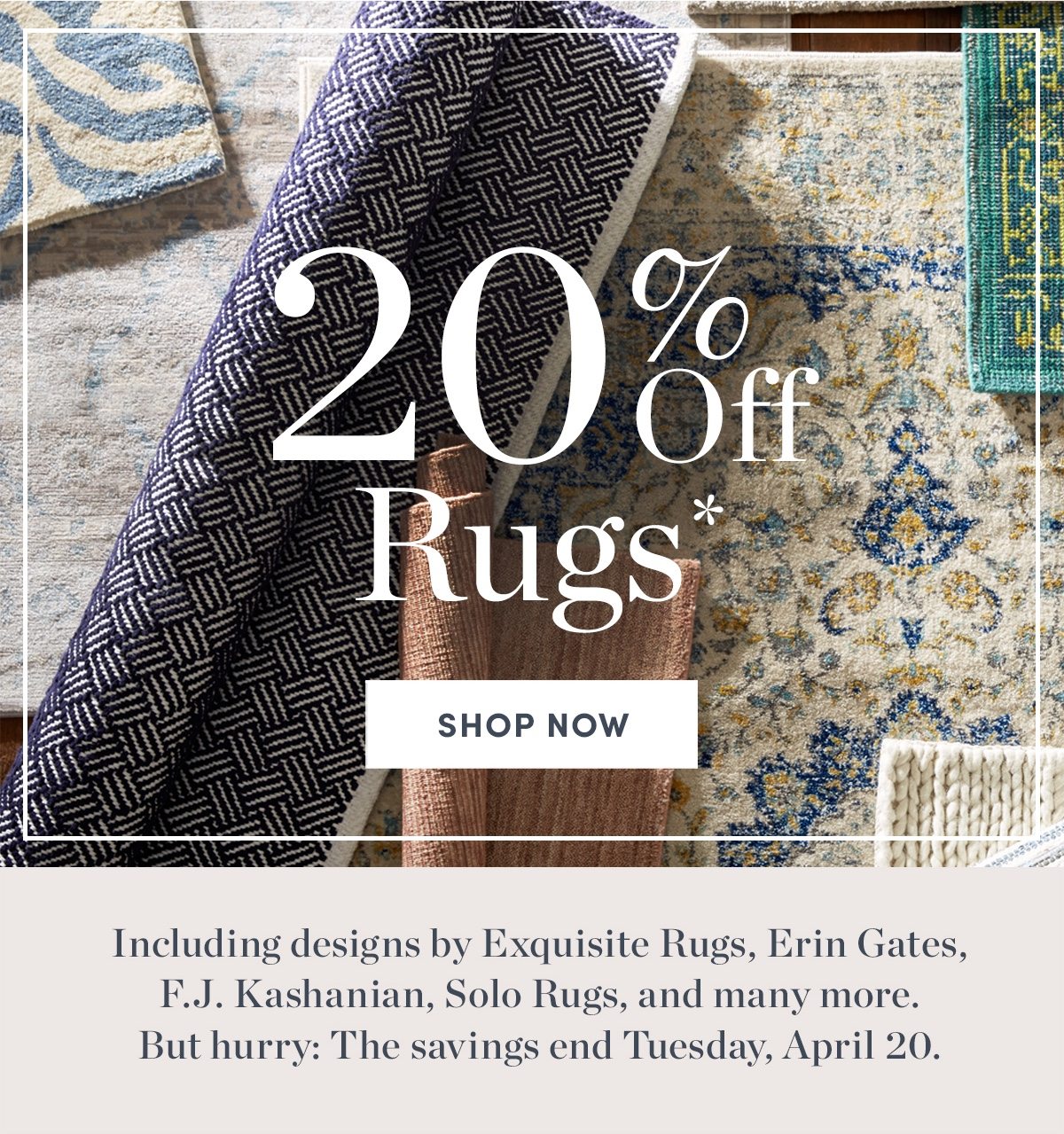 20 percent off rugs