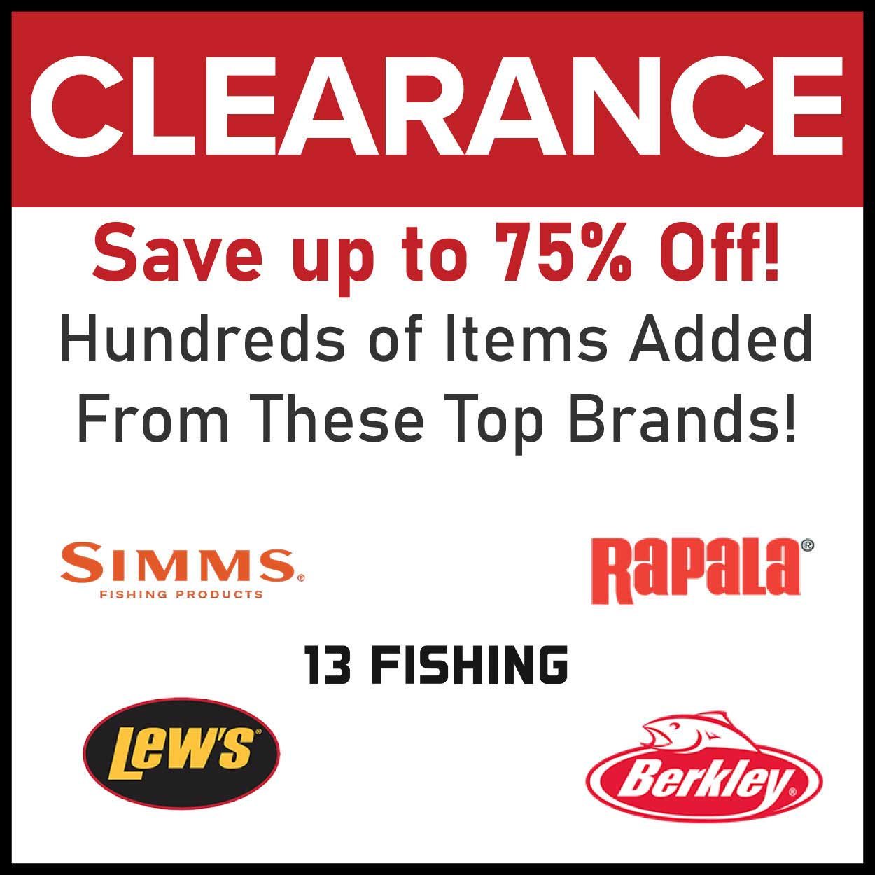 Save up to 75% off on Clearance Hundreds of Items Added!