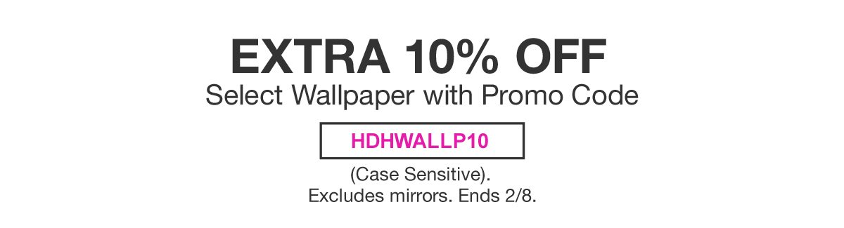 Extra 10% Off Select Wallpaper Promo Code 