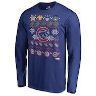 Men's Fanatics Branded Royal Chicago Cubs Marvel Avengers Ugly Sweater Long Sleeve T-Shirt