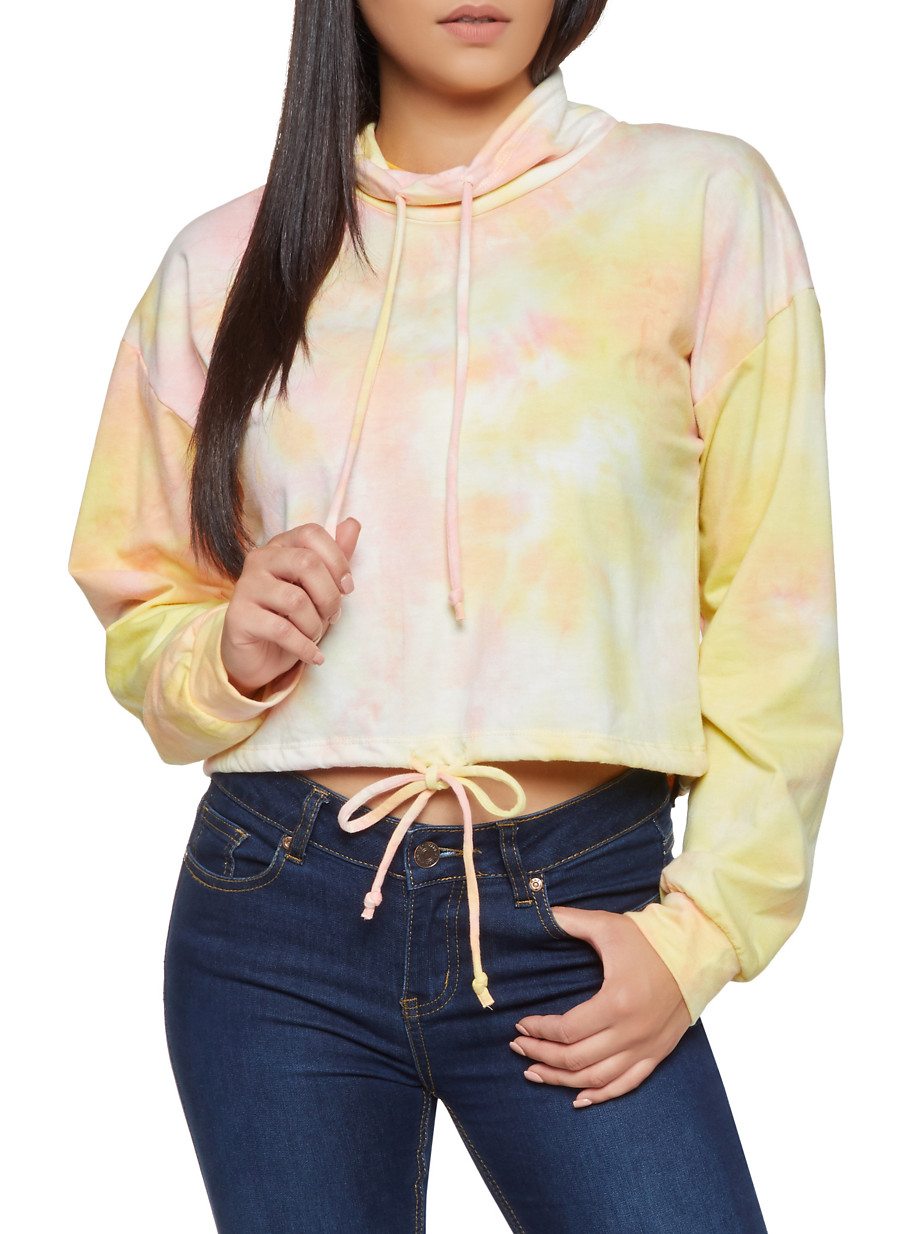 Tie Dye Drawstring Sweatshirt