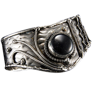 Antique Silver Black Onyx Cuff Bracelet