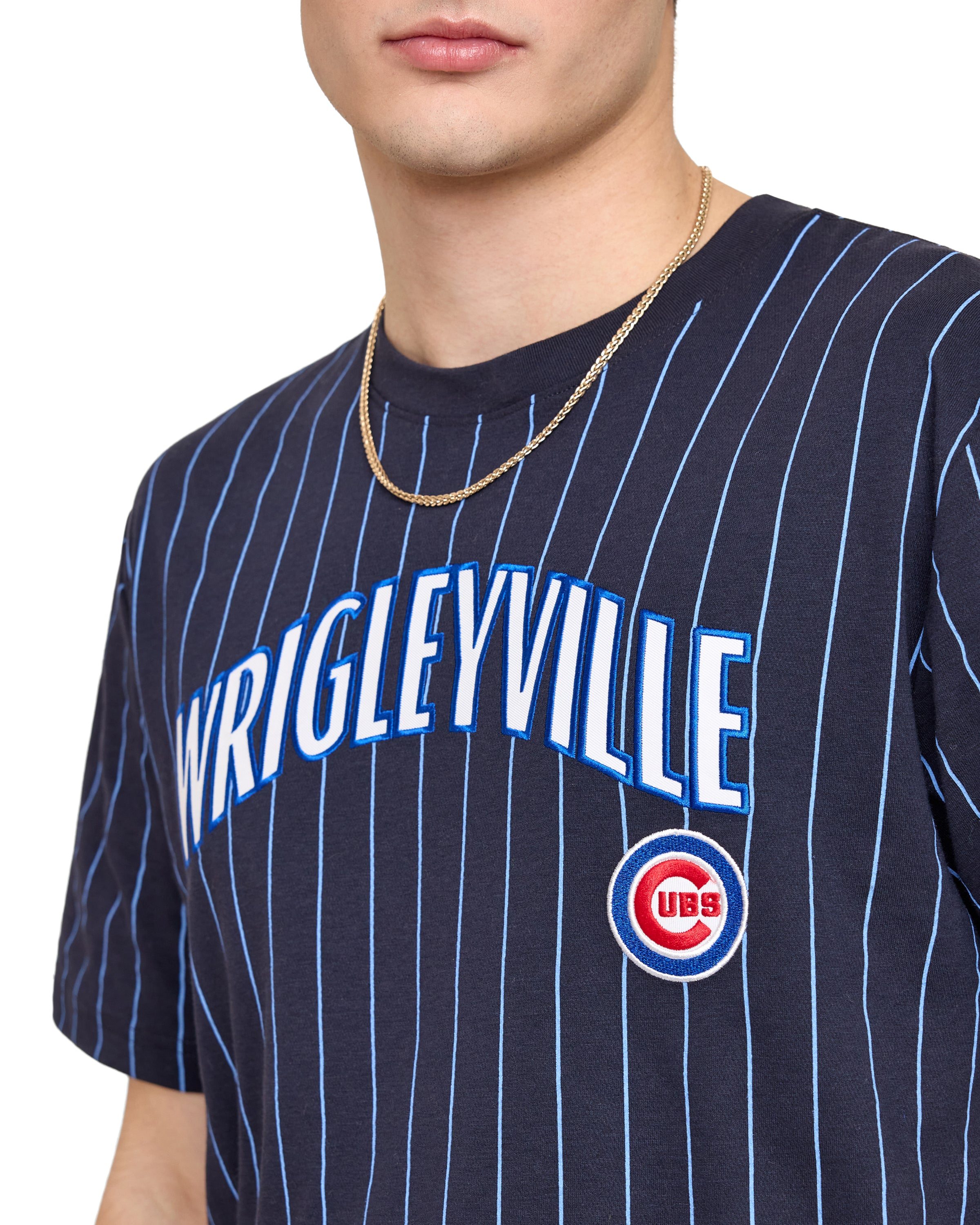 Image of Chicago Cubs Throwback Pinstripe T-Shirt