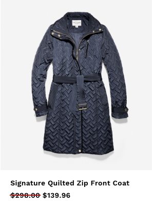 Shop Signature Quilted Zip Front Coat