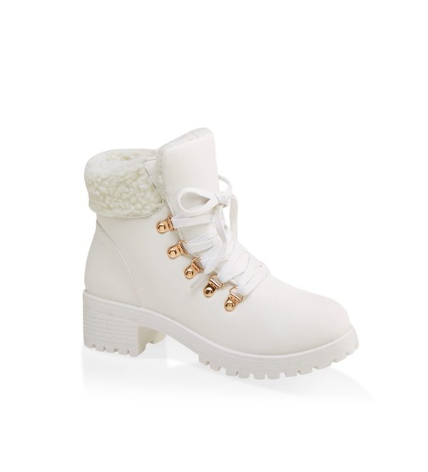 Sherpa Cuff Lug Sole Booties