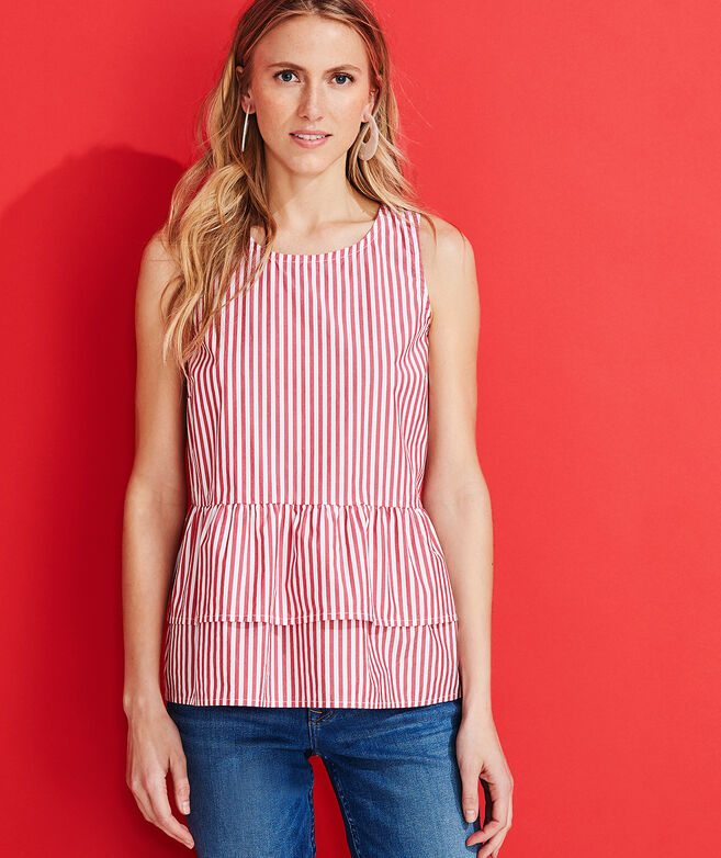 Grier Striped Peplum Top