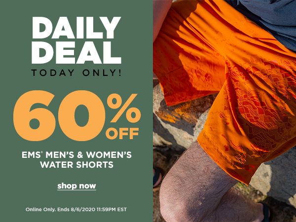 Daily Deal: 60% OFF All EMS Men's & Women's Water Shorts - Online Only - Click to Shop