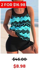 Polka Dot Black Tie Side Tankini Top