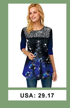 Christmas Print Sequin Embellished Long Sleeve T Shirt