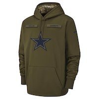 Men's Dallas Cowboys Nike Olive Salute to Service Sideline Therma Performance Pullover Hoodie