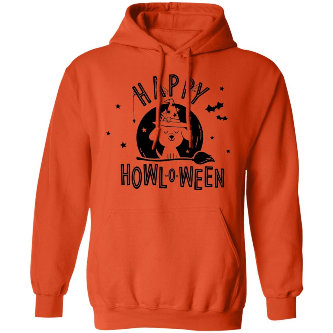 Happy Howl-O-Ween Orange Pullover Hoodie