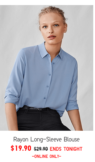 RAYON LONG-SLEEVE BLOUSE 19.90 - SHOP WOMEN