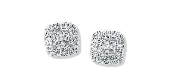 Diamond & sterling silver earrings