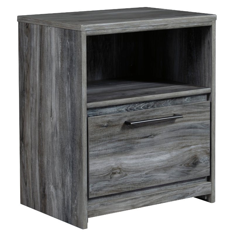 Rustic Contemporary Smoke Gray Nightstand - Twila