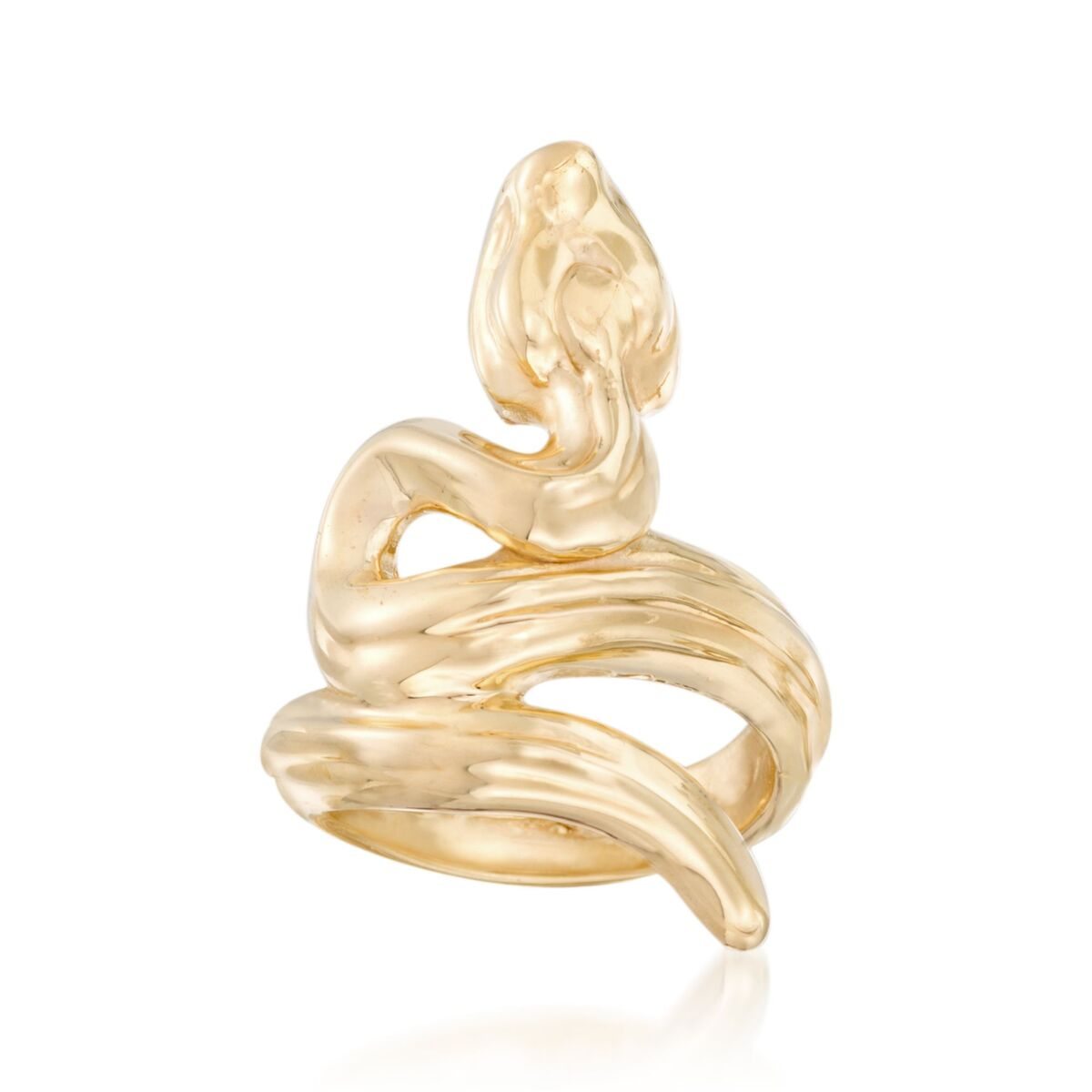 Italian 18kt Yellow Gold Snake Ring