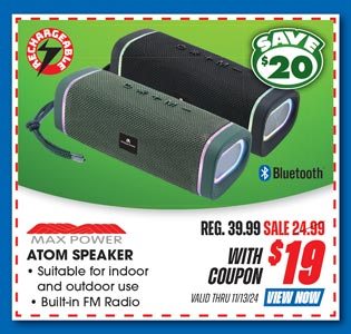 Max Power Atom Bluetooth Speaker